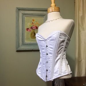 Beautiful Premium White Satin Corsets NWT